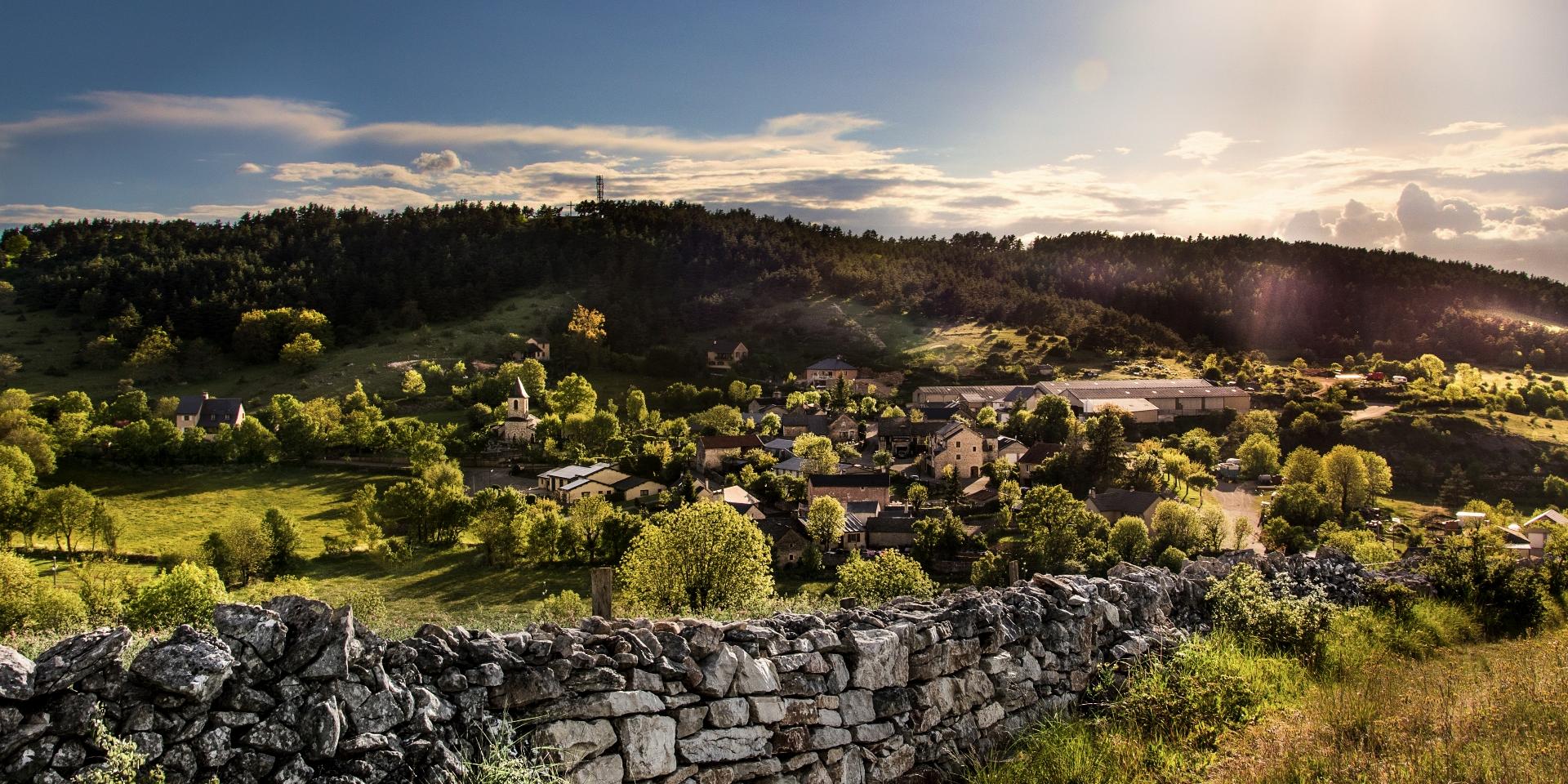 View from Le Recoux, a village on the Causse de Sauveterre near Le Massegros.