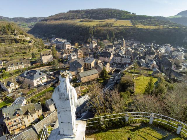 La Canourgue seen from the Virgin.