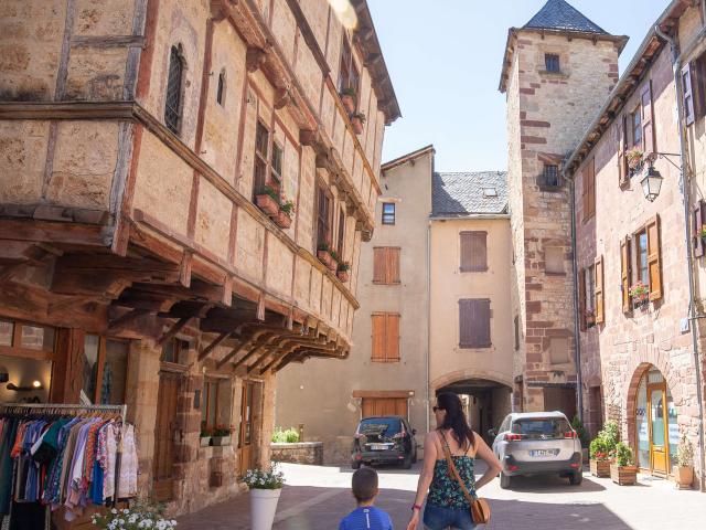 Half-timbered house in La Canourgue.