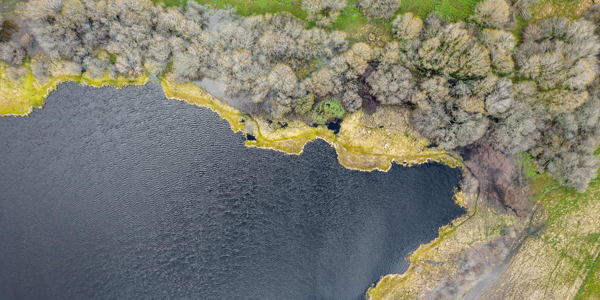 Lac De Souveyrols seen from above.