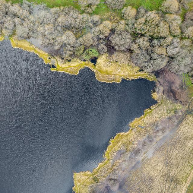 Lac De Souveyrols seen from above.