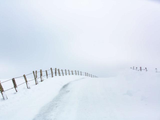 Route neige Aubrac.