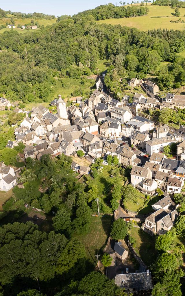 Saint Chély d'Aubrac, village vu d'en haut.