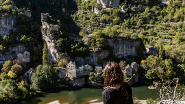 Panorama of Castelbouc in the Gorges du Tarn - Left bank of the Tarn river