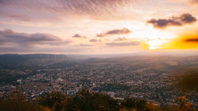 View of Millau at sunset.