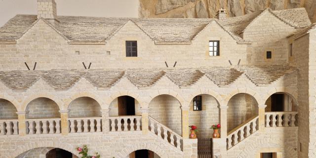 Représentation de la maison aragonaise du Massegros par Claude Labaume